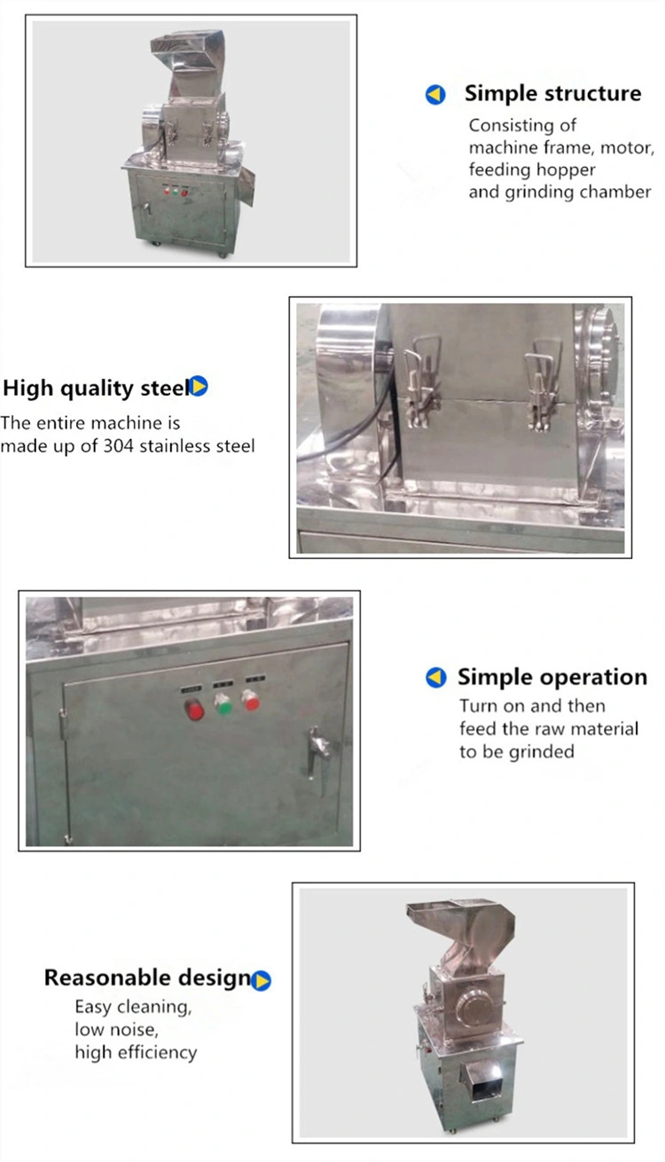 Stainless Steel Dried Fish Herb Food Chili Leaf Pharmaceutical Grinder Grinder Coarse Crusher