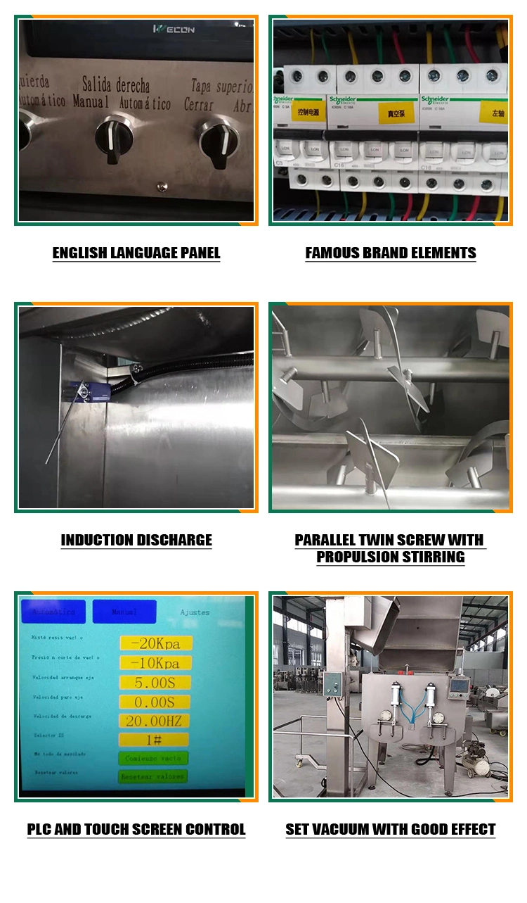 Electric 1200L Vacuum Stainless Steel Sausage Mince Paddle Type Mix Machine Meat Mixer