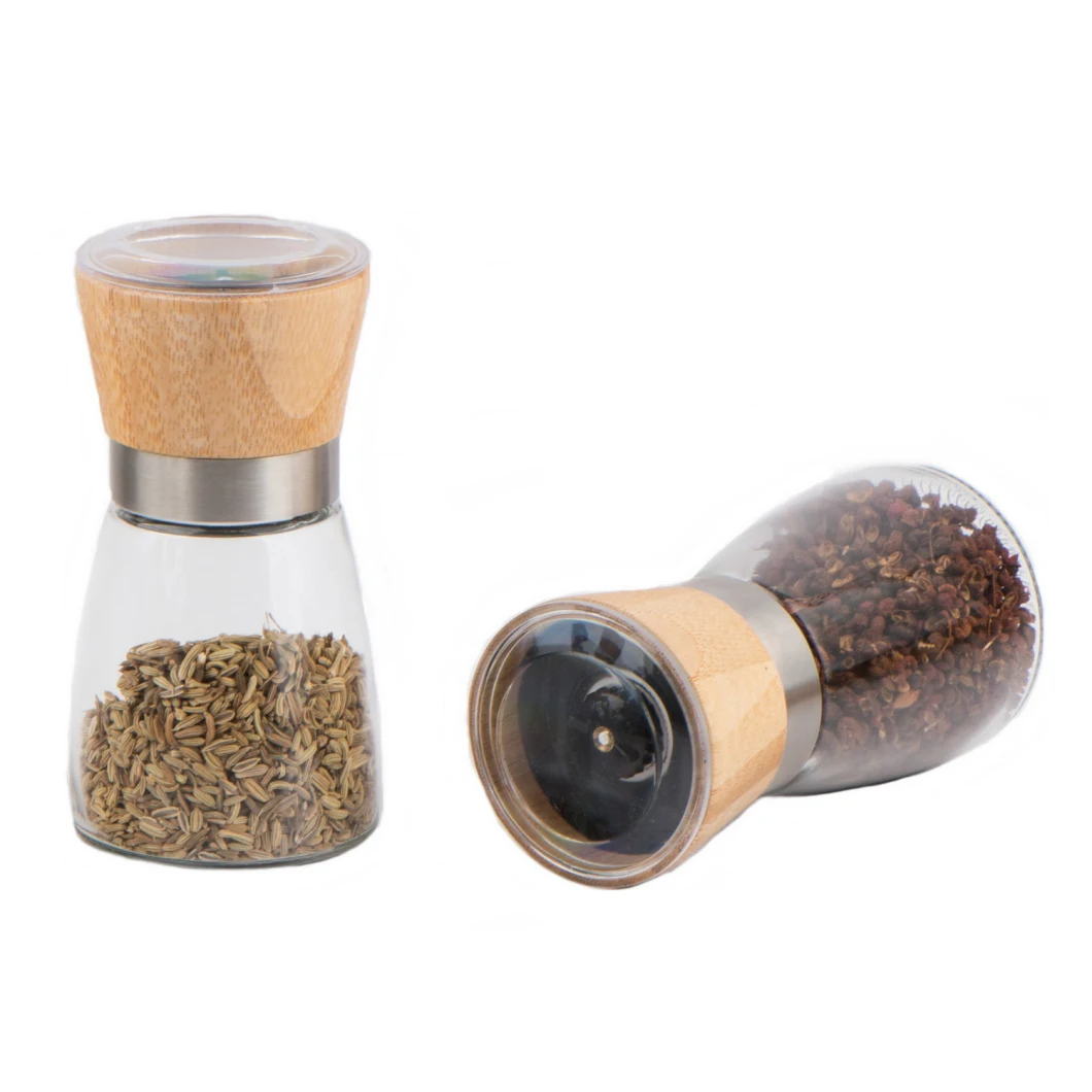 Manual Spice Grinder/Kitchen Mill/Salt Pepper Grinder/Ceramic Core Grinder with Glass Bottle for Salt Pepper Kitchen Mill