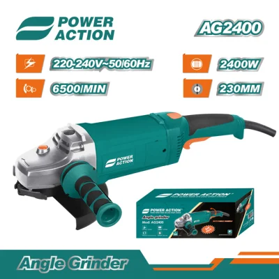 Power Action 2400W 230mm AG2400 Máquina cortadora de molienda Amoladora angular eléctrica